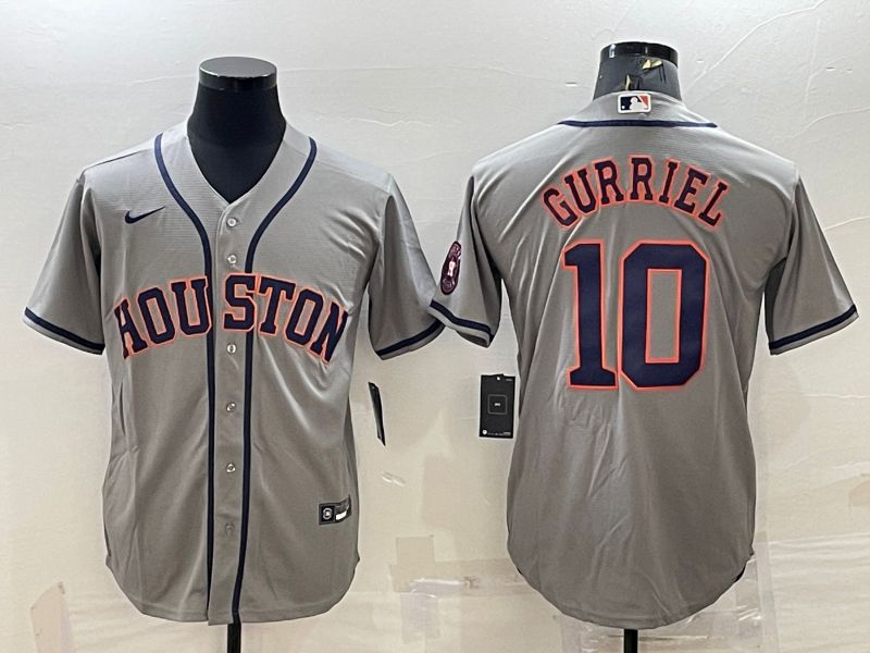 Men Houston Astros #10 Gurriel Grey Game Nike 2022 MLB Jersey->houston astros->MLB Jersey